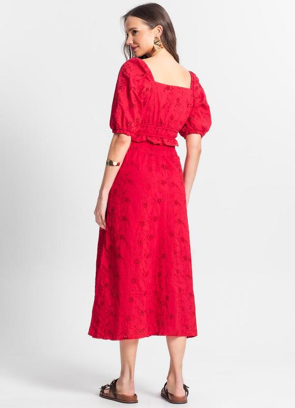 Endless - Saia Midi Feminina em Laise Vermelho 4