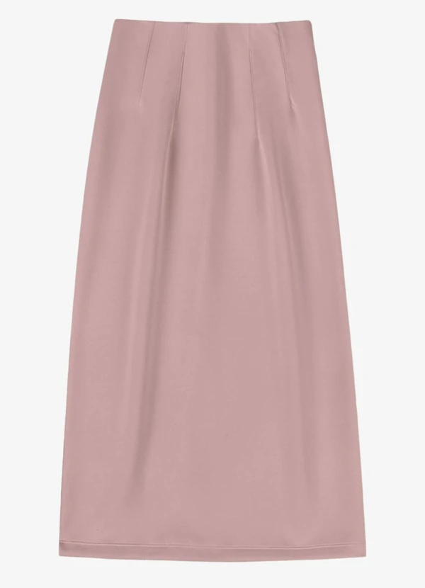 Veev - Saia Midi Feminina em Malha Omotion e Pence Rosa