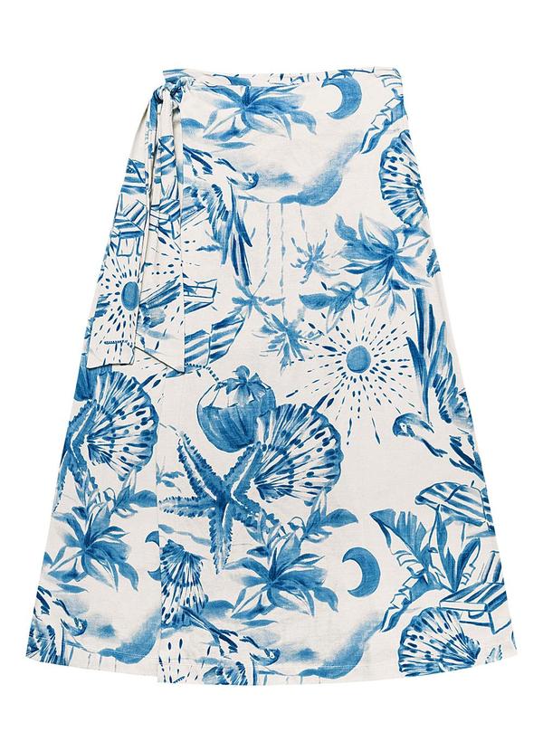 Endless - Saia Midi Feminina em Meia Malha Azul 3