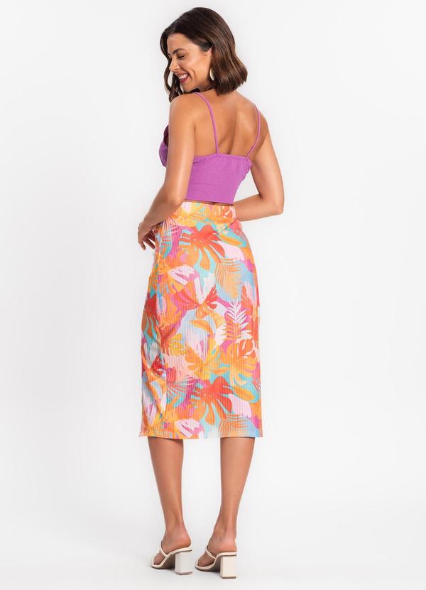 Rovitex - Saia Midi Feminina em Ribana Azul 4