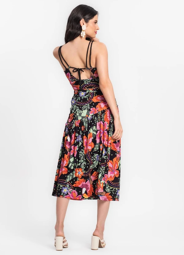 Endless - Saia Midi Feminina em Ribana Canelada Preto 4