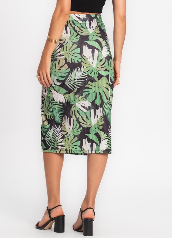 Rovitex - Saia Midi Feminina em Ribana Preto 2