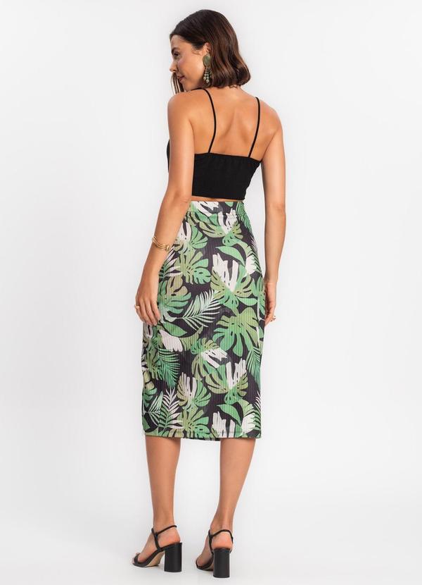 Rovitex - Saia Midi Feminina em Ribana Preto 4