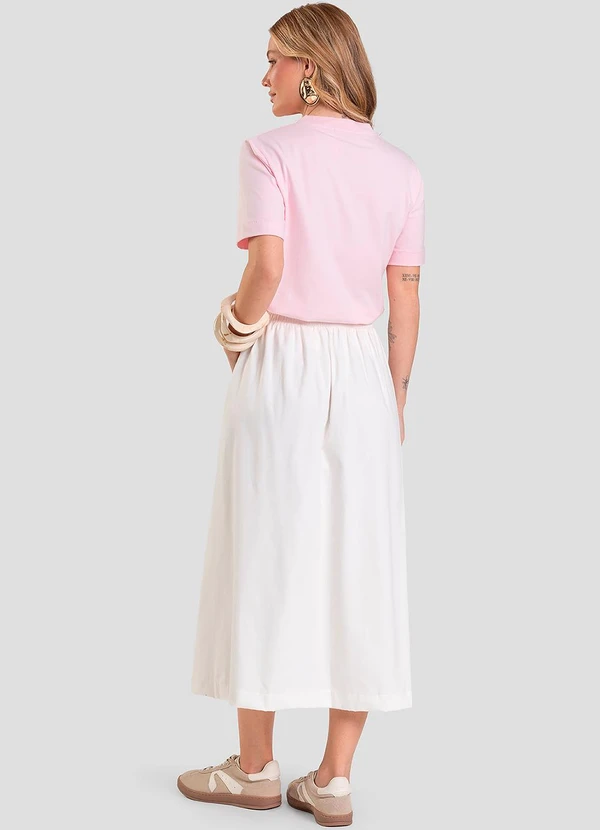 Dianna - Saia Midi Feminina em Sarja Bege 4