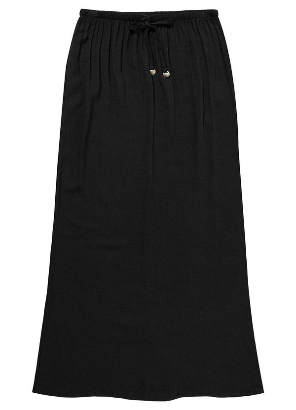 Rovitex - Saia Midi Feminina em Twill Cey Preto 1