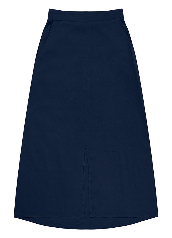 Endless - Saia Midi Feminina em Viscose Sarjada Azul
