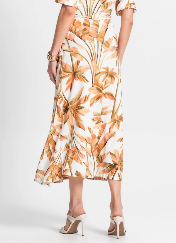 Endless - Saia Midi Feminina Estampada Bege 2