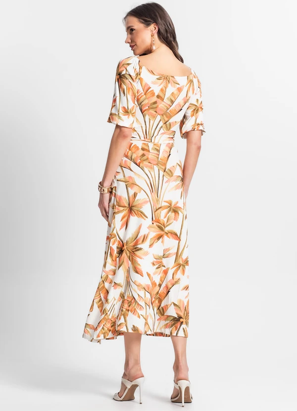 Endless - Saia Midi Feminina Estampada Bege 4