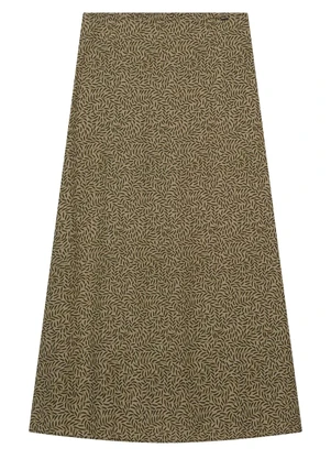 Marialícia - Saia Midi Feminina Estampada Verde - MARIALÍCIA