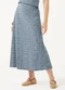 Marialícia - Saia Midi Feminina Floral Devorê Marrom - variação: Azul