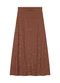 Marialícia - Saia Midi Feminina Floral Devorê Marrom - variação: Marrom
