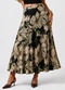 Infinita Cor - Saia Midi Feminina Molicotton Viscose Preto - variação: Verde