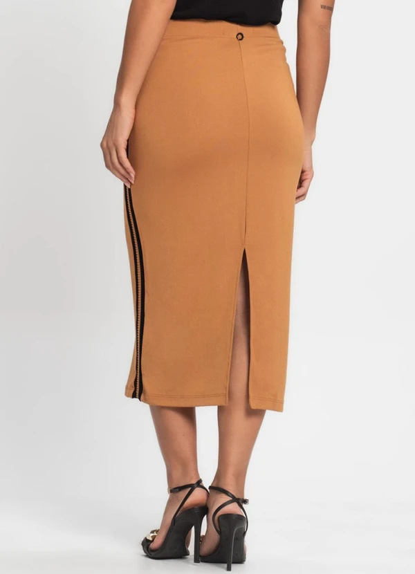 Endless - Saia Midi Feminina Ponto Roma Marrom 2