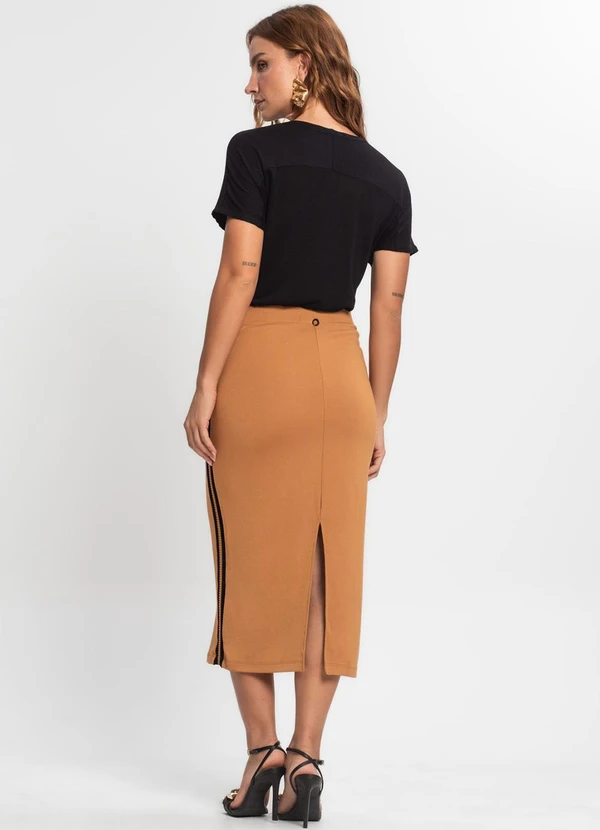 Endless - Saia Midi Feminina Ponto Roma Marrom 4