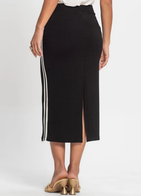 Endless - Saia Midi Feminina Ponto Roma Preto 2