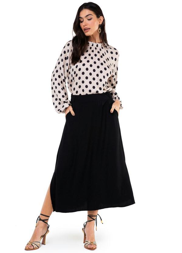 Endless - Saia Midi Feminina Preto 3