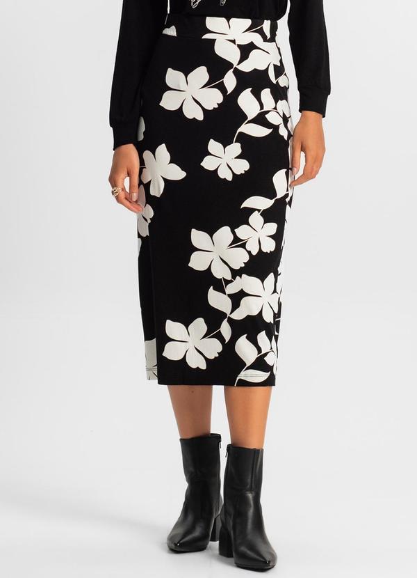 Rovitex - Saia Midi Feminina Preto