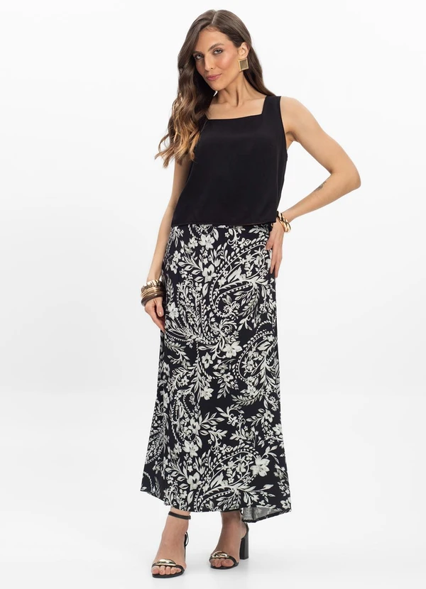 Endless - Saia Midi Feminina Preto 3