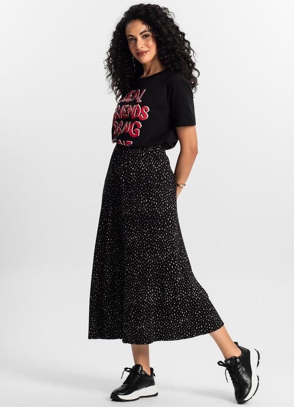 Rovitex - Saia Midi Feminina Rovitex Preto 3