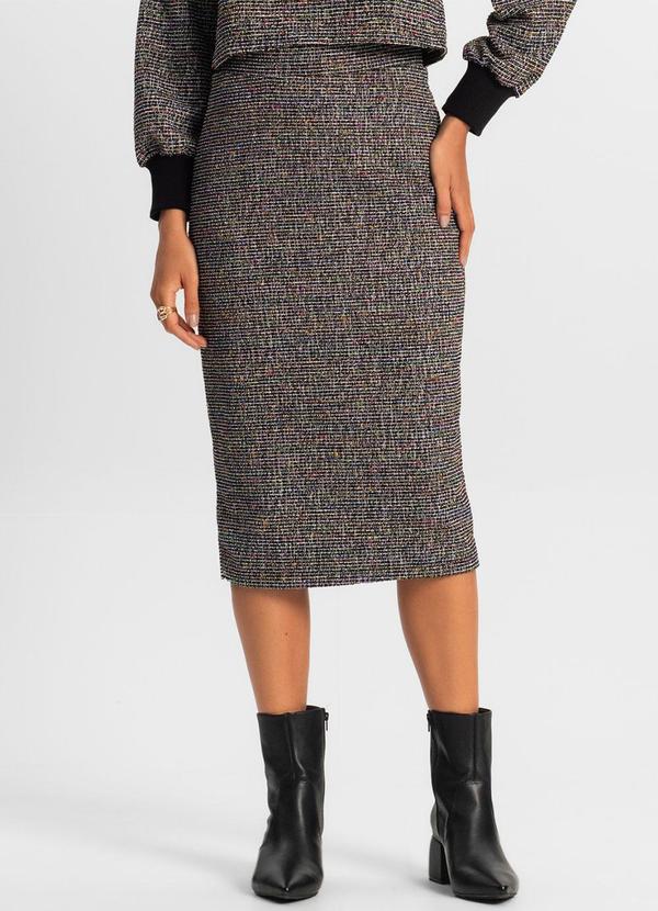 Rovitex - Saia Midi Feminina Preto