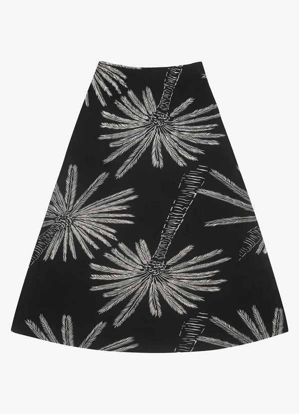 Rovitex - Saia Midi Feminina Viscotorcion Preto 3