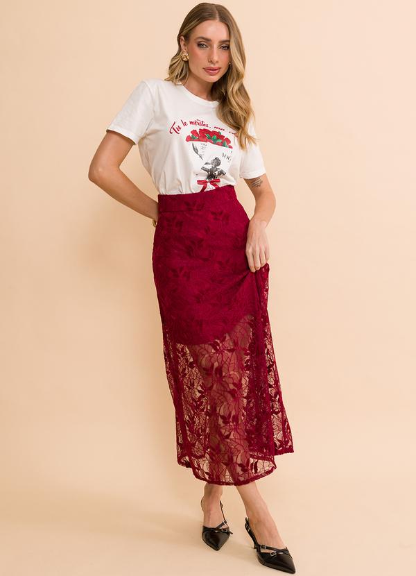 Petit Rose - Saia Midi Firenze Bordô 3