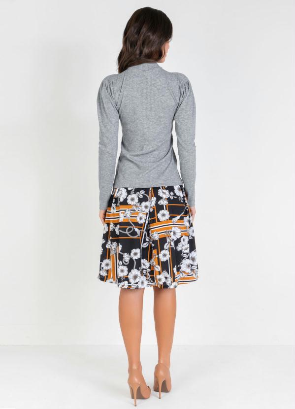 Rosalie - Saia Midi Floral com Pregas Moda Evagélica 4