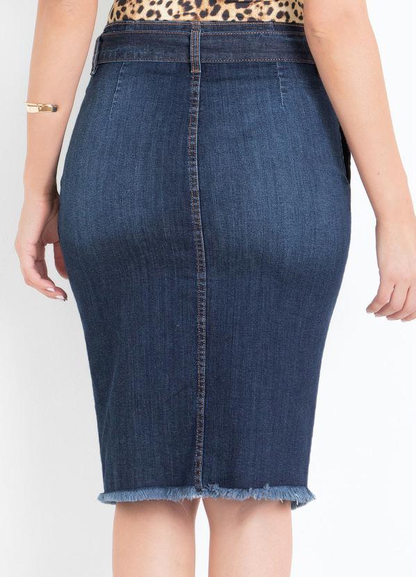 Sawary Jeans - Saia Midi Jeans com Amarração e Botões Sawary 2