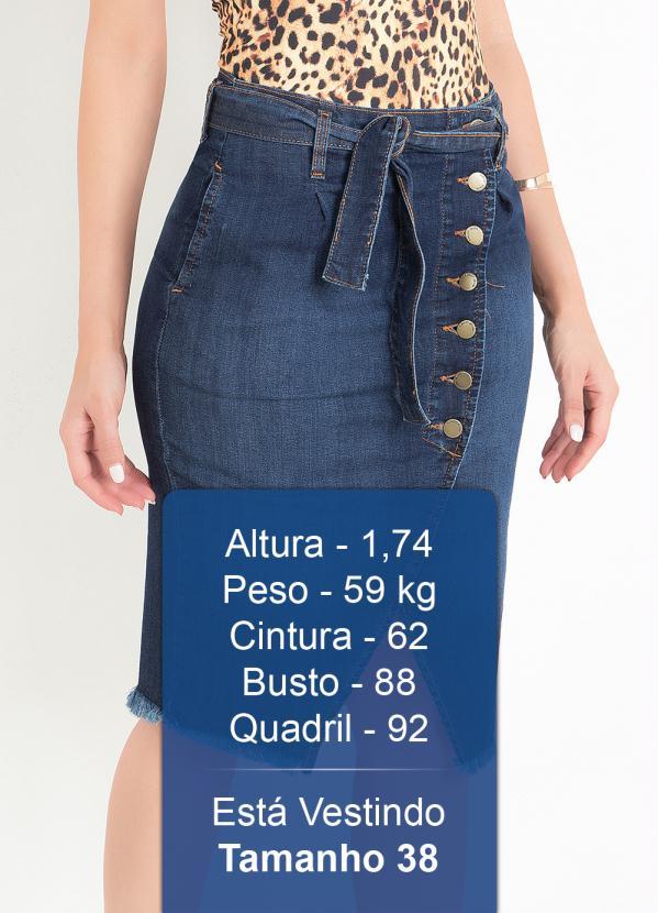 Sawary Jeans - Saia Midi Jeans com Amarração e Botões Sawary 3