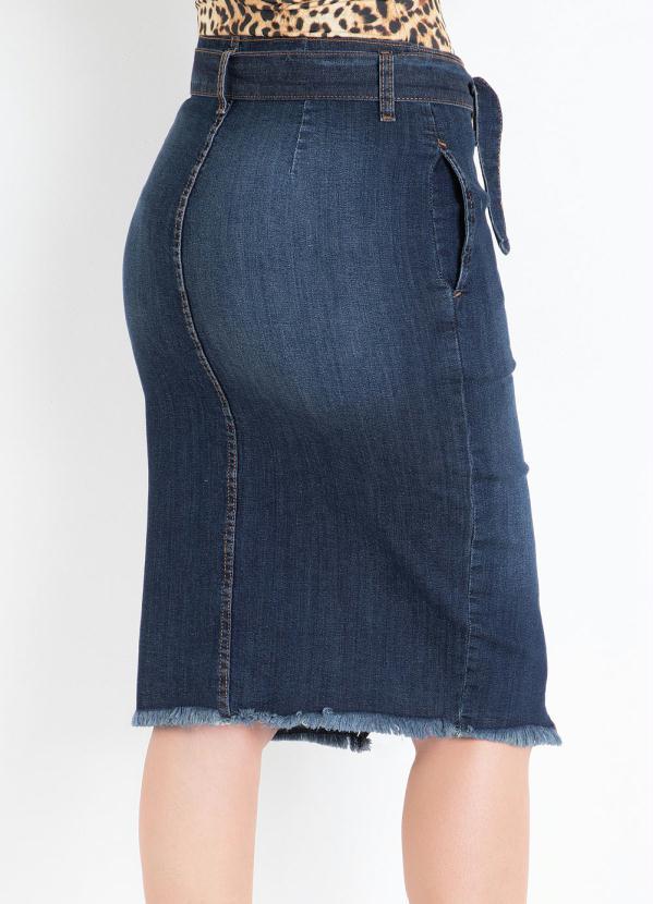 Sawary Jeans - Saia Midi Jeans com Amarração e Botões Sawary 8