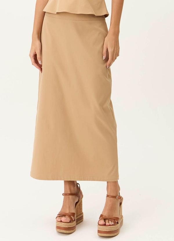 Carlota Costa - Saia Midi Justa Marrom