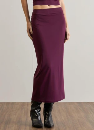 Carlota Costa - Saia Midi Justa Roxo - CARLOTA COSTA