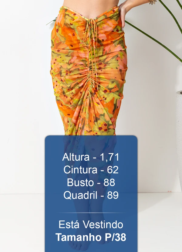 Água de Coco - Saia Midi Laranja 5