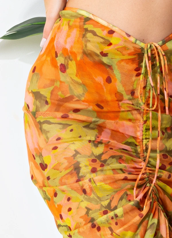 Água de Coco - Saia Midi Laranja 8