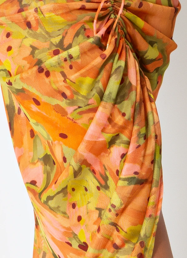 Água de Coco - Saia Midi Laranja 9