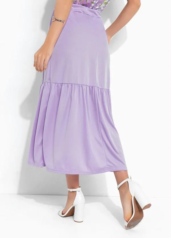 Rosalie - Saia Midi Lilás com Fenda 2