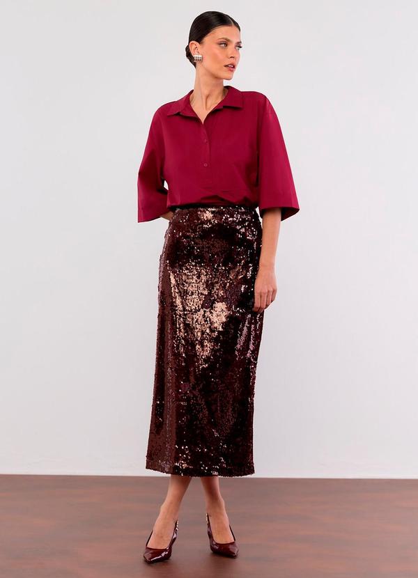 Carlota Costa - Saia Midi Lisa Manchado Roxo 3