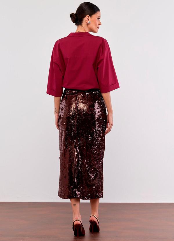 Carlota Costa - Saia Midi Lisa Manchado Roxo 4