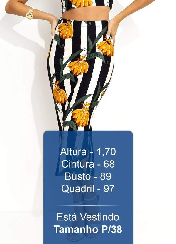 Farm - Saia Midi Listra de Bananana Preto 5