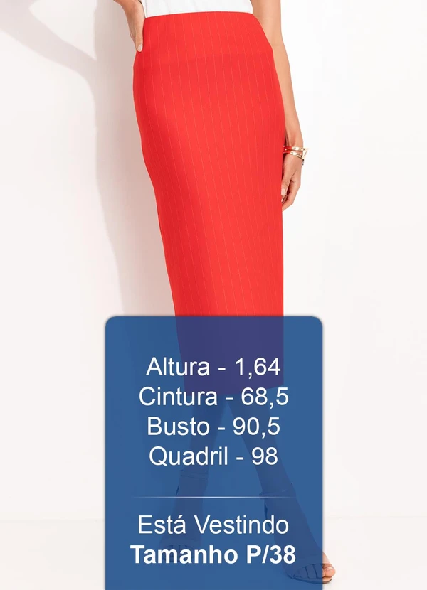 Colcci - Saia Midi Listrada Vermelho 6