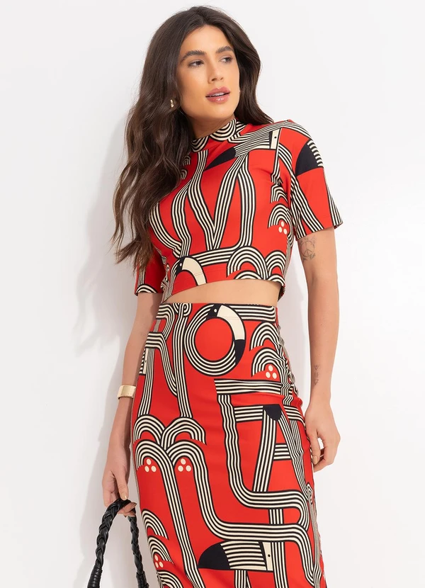 Farm - Saia Midi Logotuca Vermelho 6