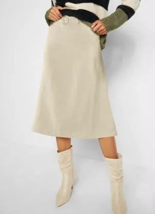 bonprix - Saia Midi Off White - BONPRIX