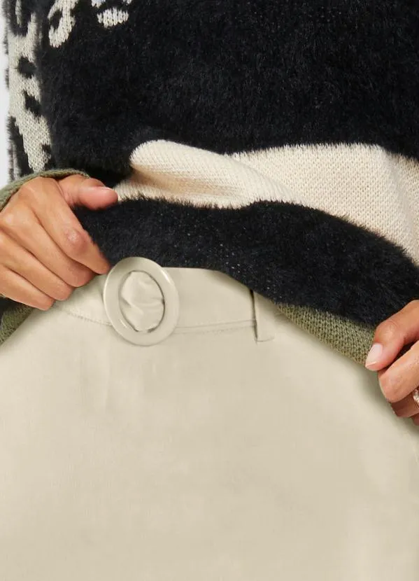 bonprix - Saia Midi Off White