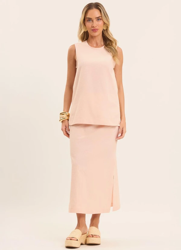 Doce Trama - Saia Midi Oliva Rosa 3