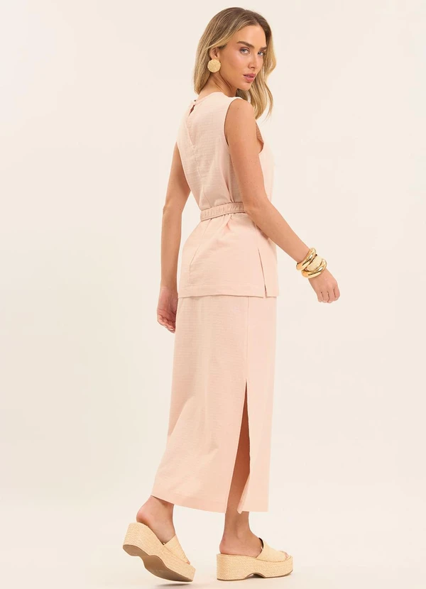 Doce Trama - Saia Midi Oliva Rosa 4