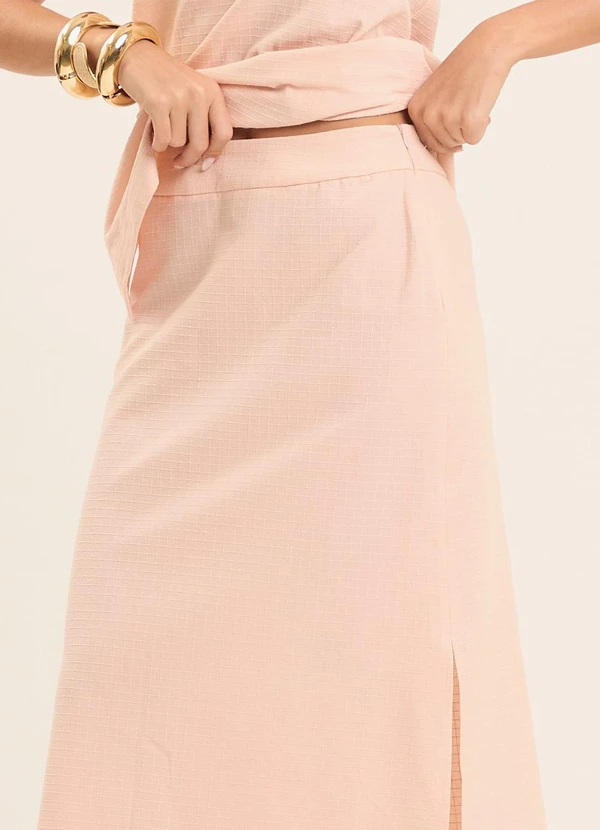 Doce Trama - Saia Midi Oliva Rosa 6