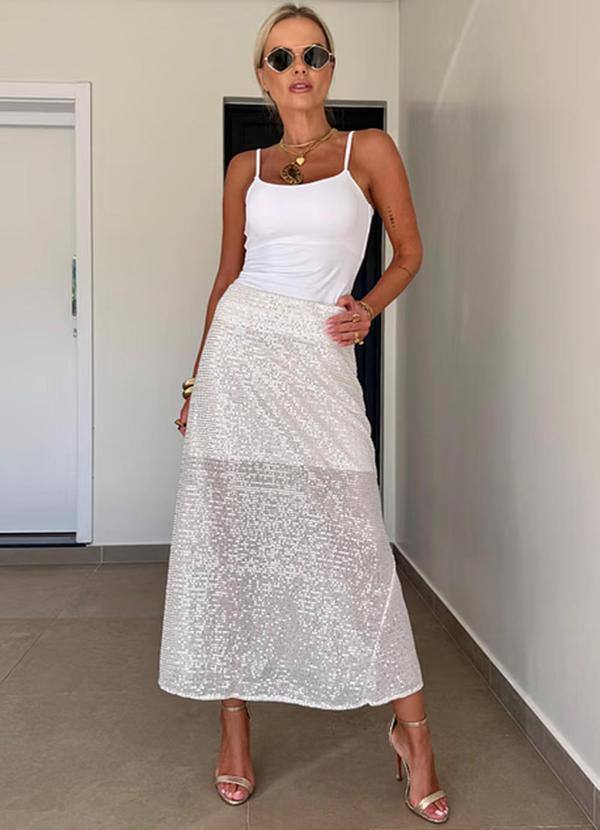 Amo Brand - Saia Midi Party Branca 3