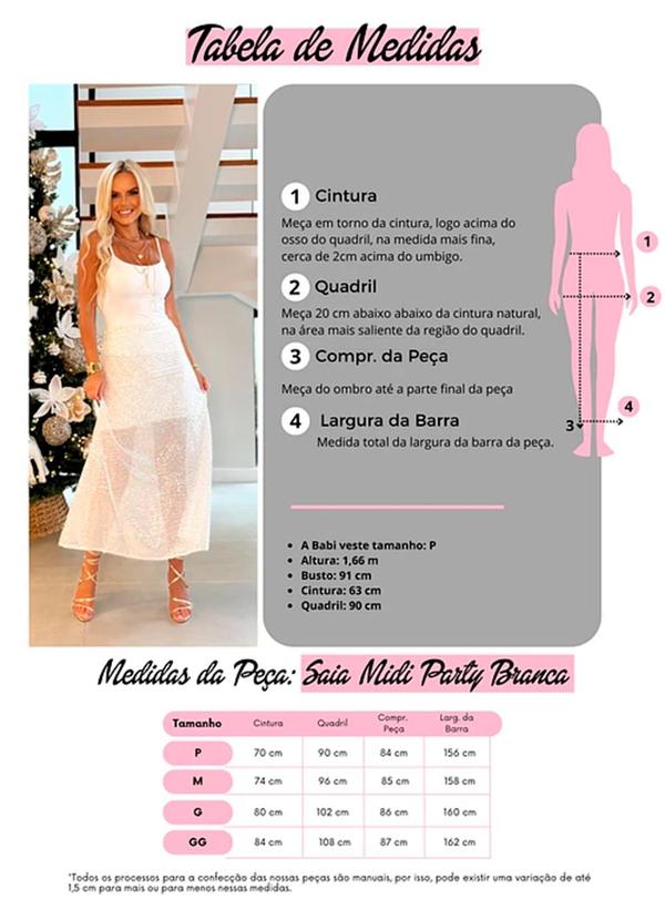 Amo Brand - Saia Midi Party Branca 6