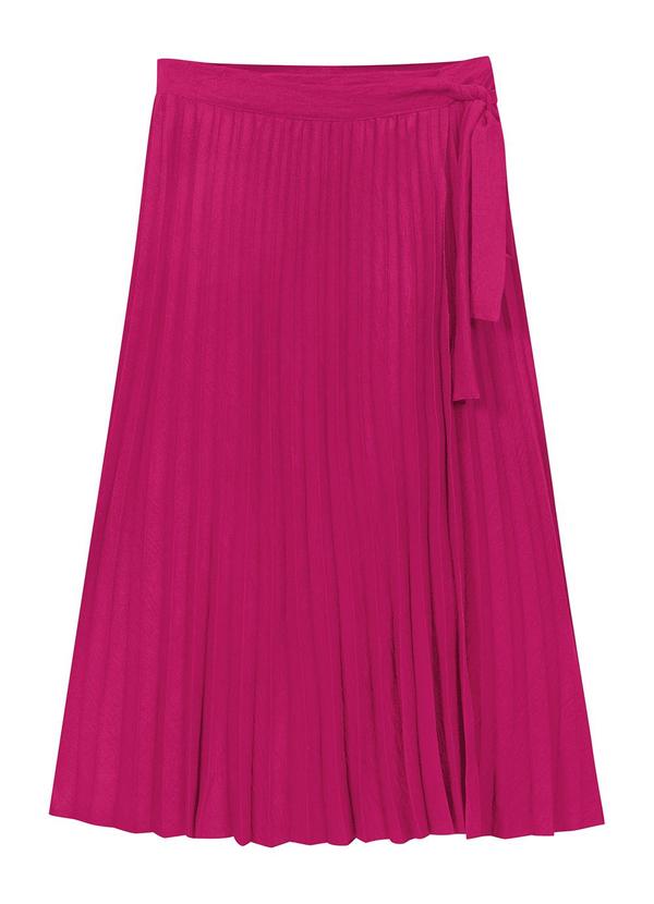 Marialícia - Saia Midi Plissada Feminina Rosa 1
