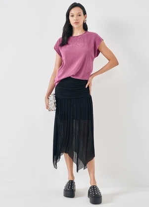 Sofie - Saia Midi Plissada Preto - SOFIE